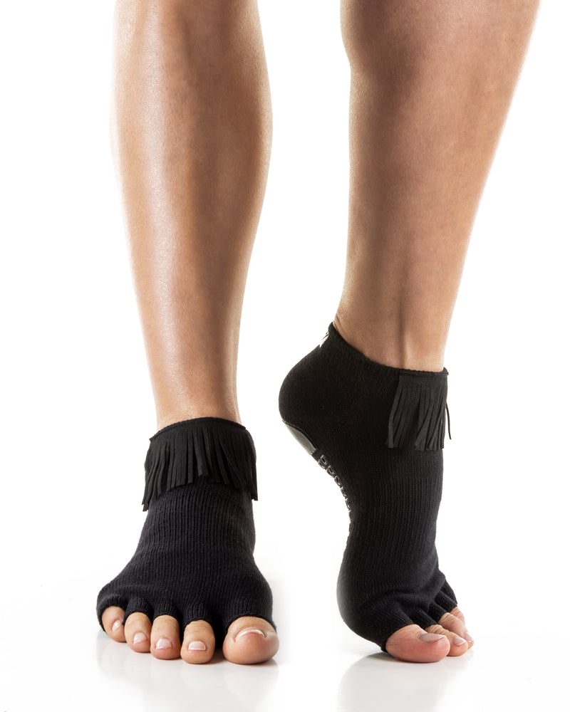 Fringe Grip Socks with Open Toe By Arebesk